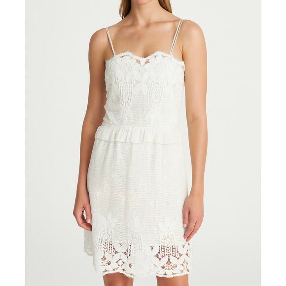 Miguelina Dresses & Skirts - Miguelina Stella Scallop Lace Sheath Dress Floral Ruffle Knee Length Cottagecore